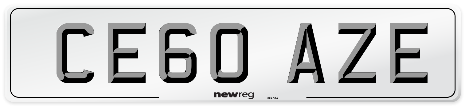 CE60 AZE Number Plate from New Reg